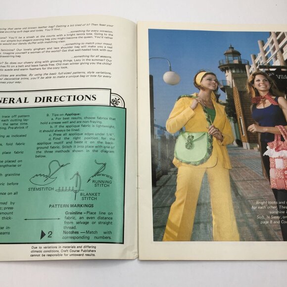 Craft Course Easy to Sew Bags & Totes Instructions 21 Original Styles Purse Book - Picture 2 of 12